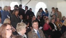 Community leaders, hospital administrators and staff and invited guests overflowed a large tent used for the ceremony.
 
